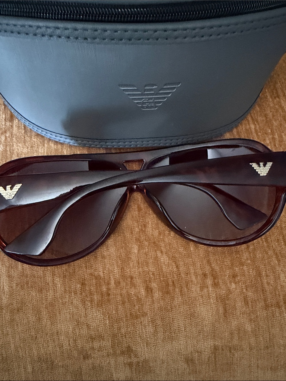 Emporio Armani Brown Gradient Aviator Sunglasses - Picture 4 of 10